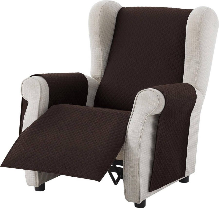 Adele fauteuilbeschermer sofahoes 1-zits Relax omkeerbaar gevoerde bankbescherming. Kleur bruin