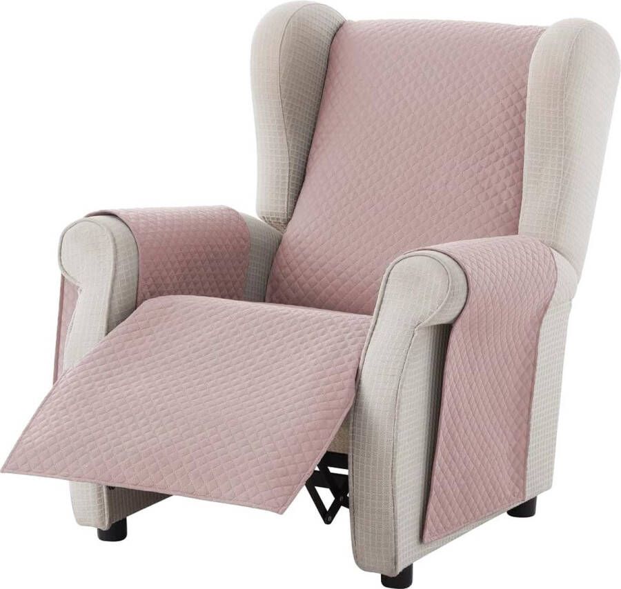 Adele fauteuilbeschermer sofahoes 1-zits Relax omkeerbaar gevoerde bankbescherming. Kleur roze