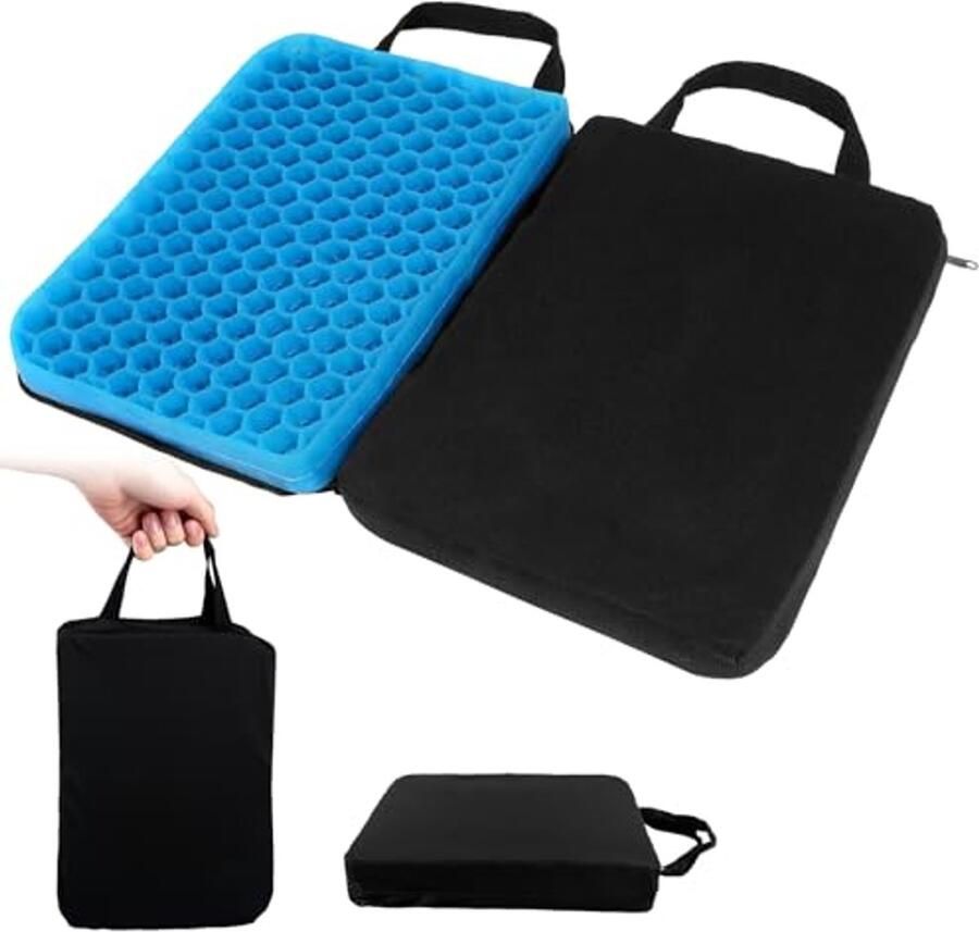 Ademend Gel Zitkussen voor Bureaustoel en Rolstoel – Ondersteuning en Comfort