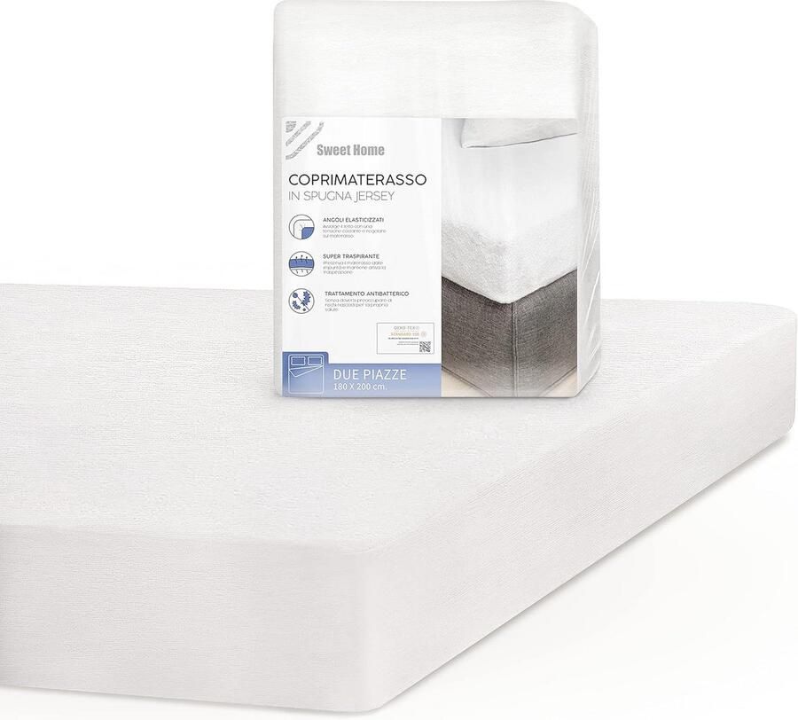 Ademende Matrasbeschermer voor Tweepersoonsbed – Antibacterieel Kreukvrij en Wasbaar 180 x 200 cm
