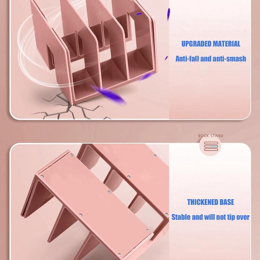 Adjustable Bookends Non-Slip Bookends voor Boeken en Tijdschriften Boekhouder voor School Kantoor Thuis Bibliotheek (Roze 1 Stuk)