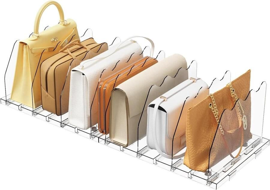 Verstelbare Plank Divider voor Kast Clear Purse Organizers Acryl Handtas Separators Opslag Organizer Boekenplank Separator Verdelers in Slaapkamer Kantoor