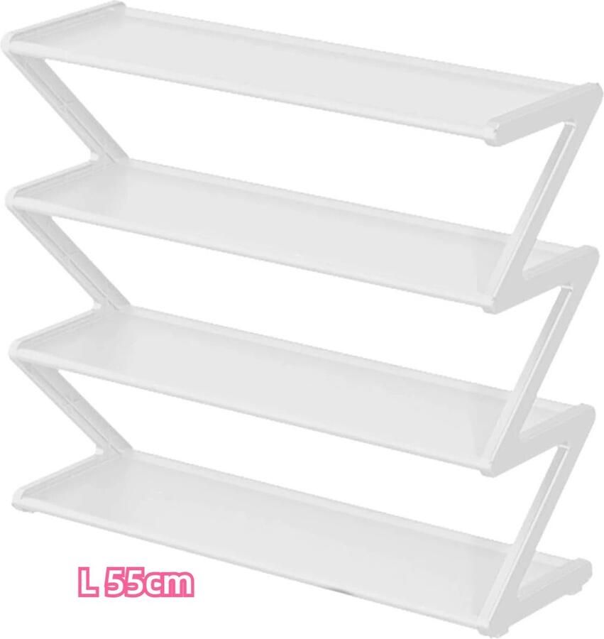 Adorestore Z-vormig Schoenenrek – Wit L Slimme Schoenenopslag in Kleuren