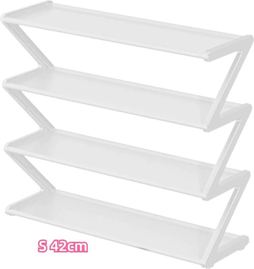 Adorestore Z-vormig Schoenenrek – Wit S Slimme Schoenenopslag in Kleuren