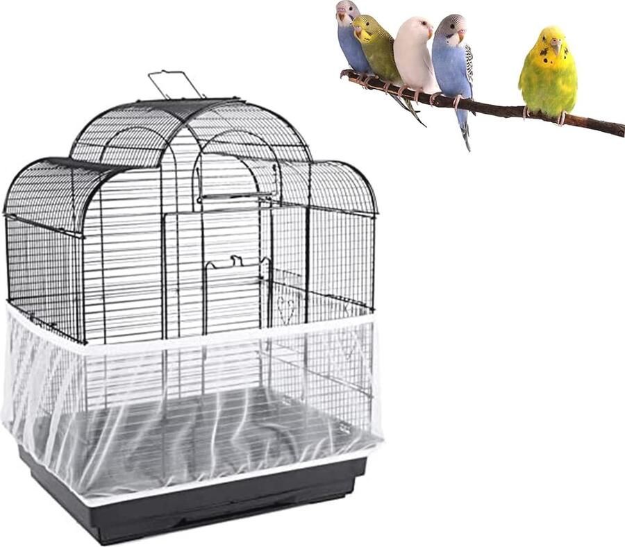 Afdekhoes voor vogelkooien Verstelbaar nylon net voor papegaaien en vogels 88-166 cm