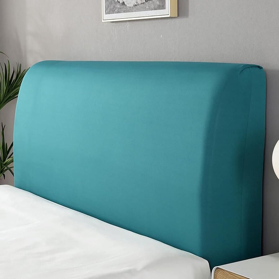 Afdekking van het hoofdeinde van het bed stofdicht stretch hoofdbordhoes rugbescherming all-inclusive slipcover turquoise 200 cm voor (200-220 cm hoofdeinde)