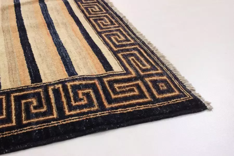 Afghan Finest Ziegler Chobi Blauw Vloerkleed 198 x 48 cm Handgemaakt