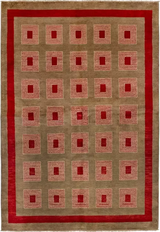 Afghan Finest Ziegler Chobi Groen Vloerkleed 246 x 67 cm Handgemaakt