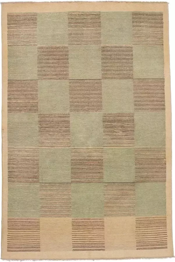 Afghan Finest Ziegler Chobi Groen Vloerkleed 251 x 66 cm Handgemaakt