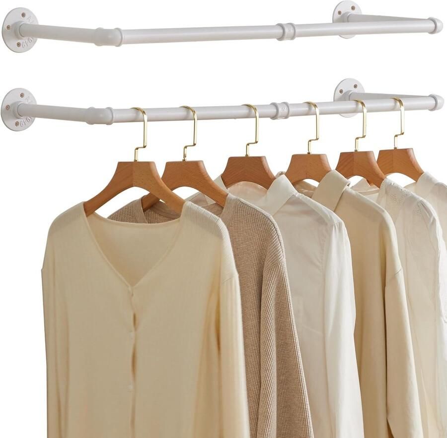 Afneembaar kledingrek industrieel ontwerp ruimtebesparend wit