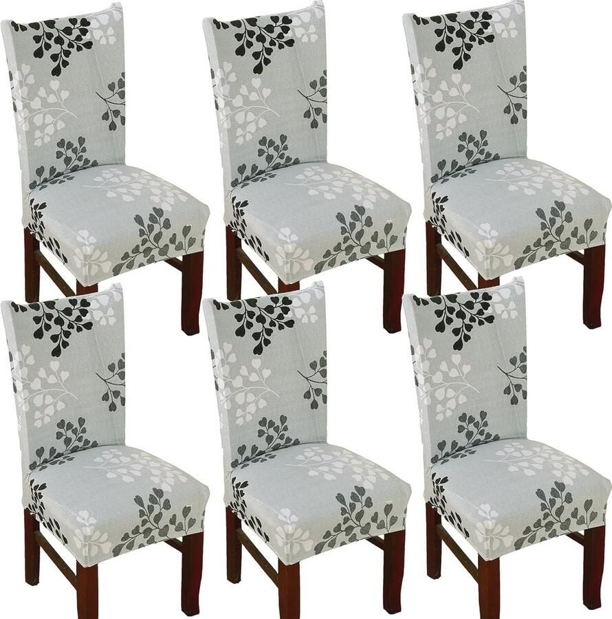Afneembare stoelhoezen van stretch-spandex Zachte wasbare overtrekken voor eetkamers en evenementen 6 stuks