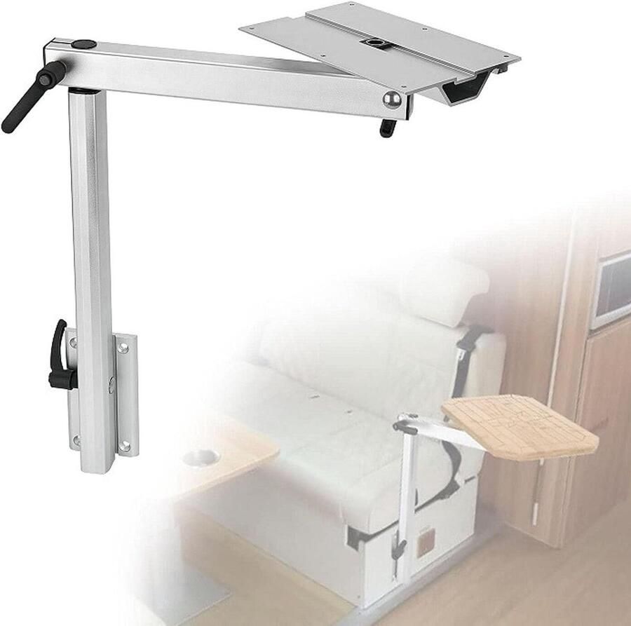 Afneembare Tafelpoot RV-accessoires 360 Graden Rotatie Aluminium Laptop Tafelpoot in Hoogte Verstelbare Beugel Compatibel met RV Jachten Caravan