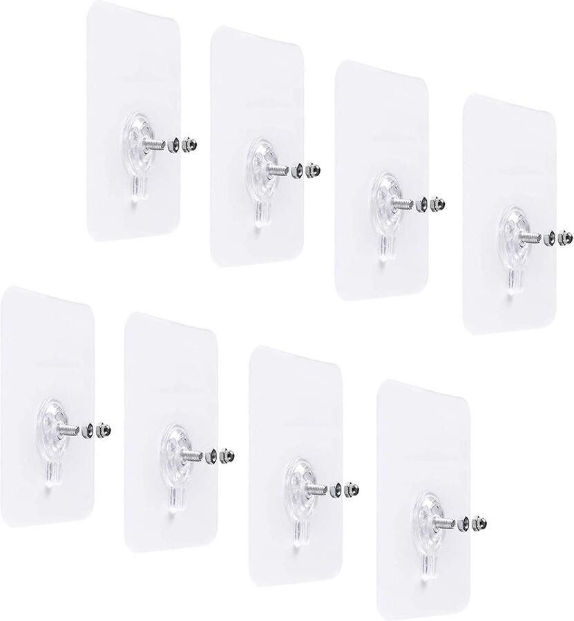 Afneembare zelfklevende schroef muurbevestiging 8 stuks rond en bloemvorm hoogwaardig materiaal