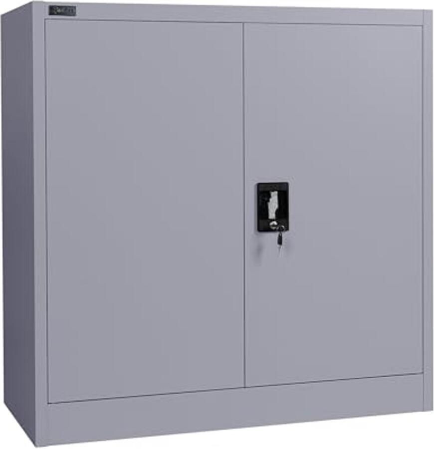 Afsluitbare Archiefkast Kantoorkast 40x90x90cm Ruimtebesparende Opbergkast met Verstelbare Planken