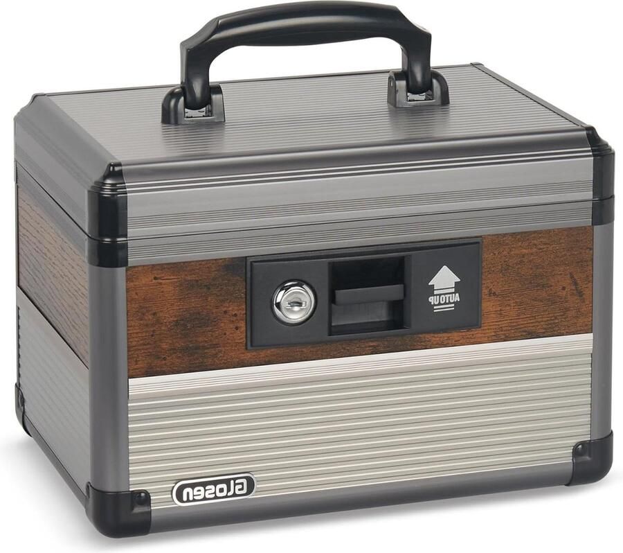 Afsluitbare medicijndoos opbergdoos portable met slot sleutel 25x17x17cm