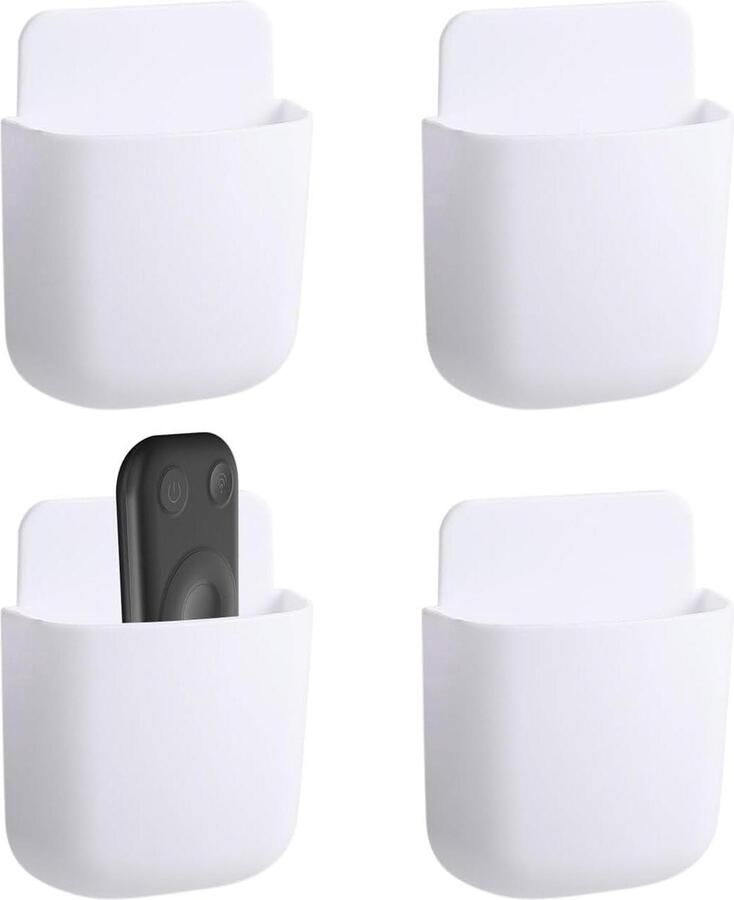 Afstandsbedieningshouders Wandorganizer 4 stuks Wit