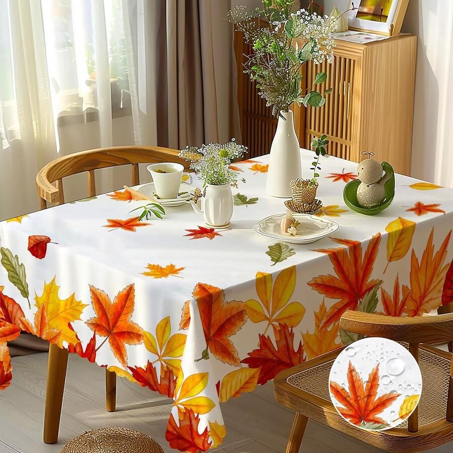 Afwasbaar herfsttafelkleed waterafstotend 1 stuk 110 x 140 cm polyester
