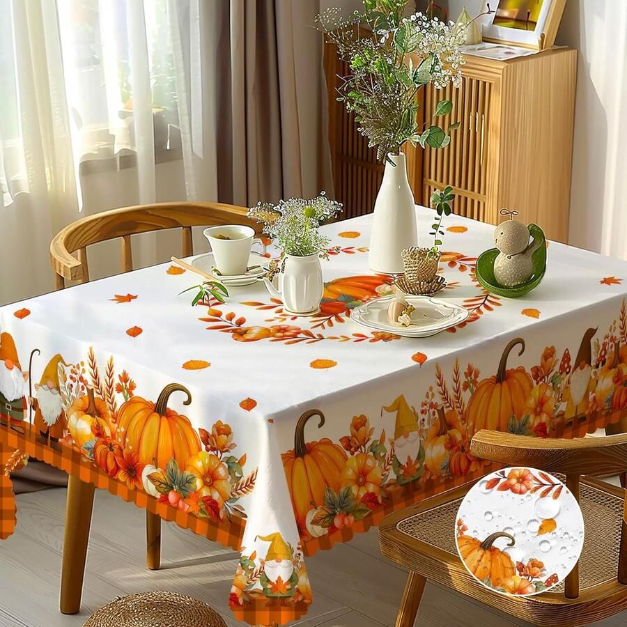 Afwasbaar herfsttafelkleed waterdicht 1 stuk 140x180 cm polyester