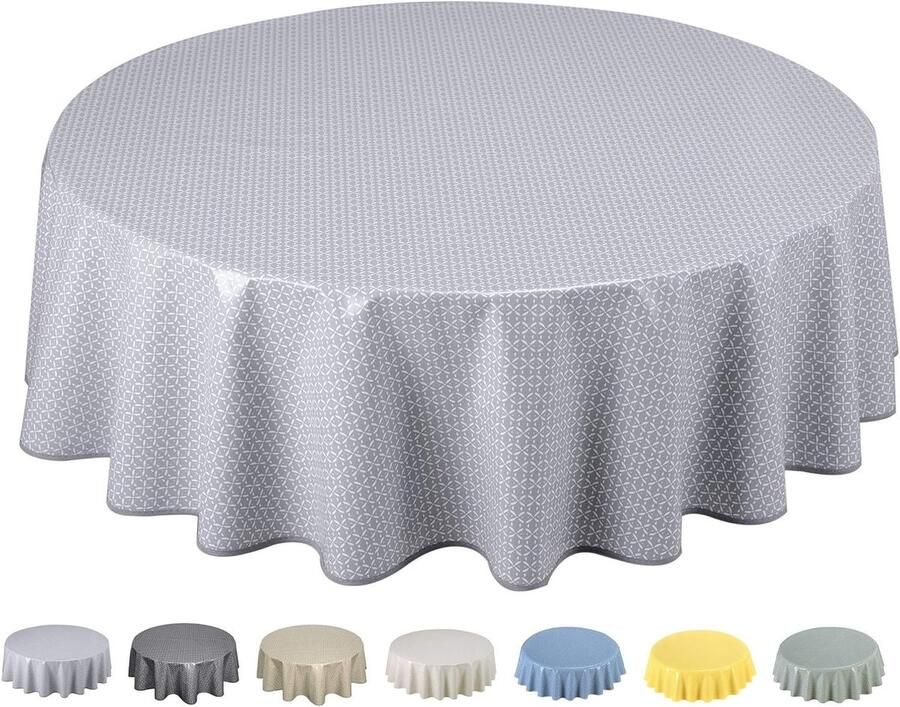 Afwasbaar rond tafelkleed lichtgrijs 140 cm