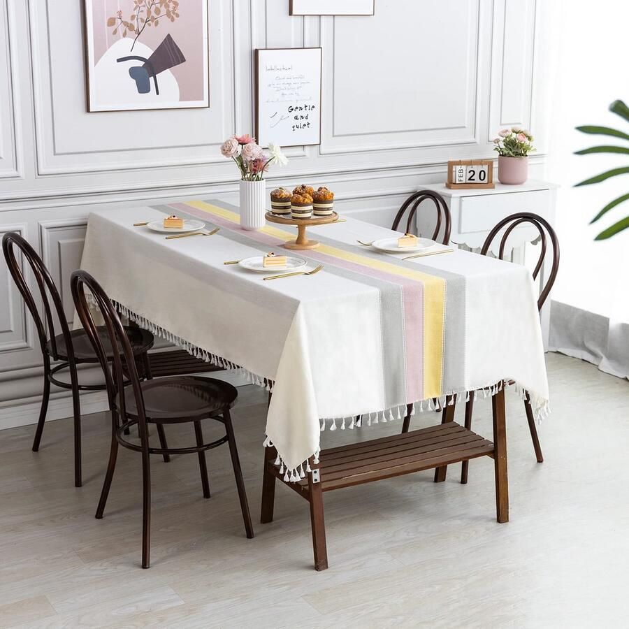 Afwasbaar tafelkleed duurzaam en stijlvol 1 stuk katoen en linnen
