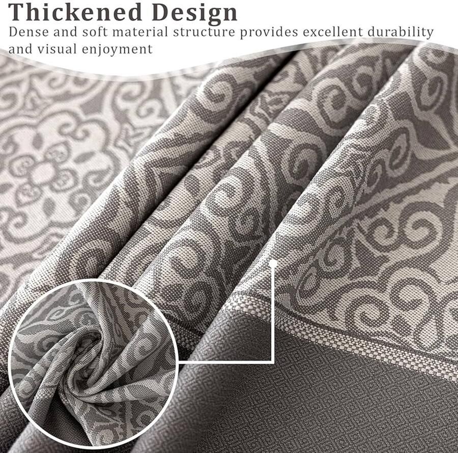 Afwasbaar tafelkleed grijs luxe look 140 x 200 cm katoen linnen