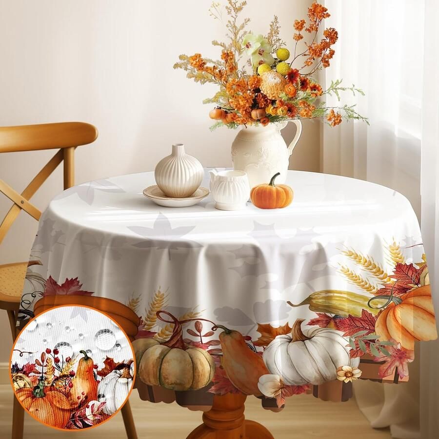 Afwasbaar tafelkleed herfst waterdicht 1 stuk 150 cm polyester