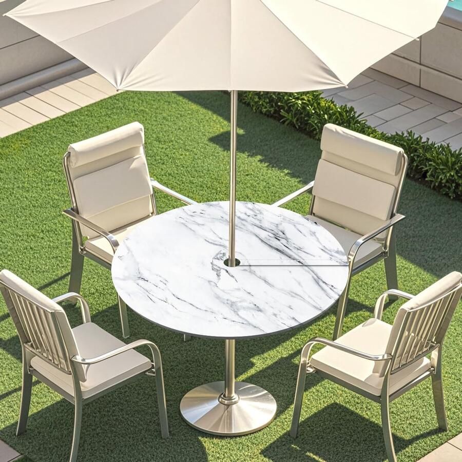 Waterdicht tafelkleed duurzaam en praktisch 1 stuk polyester rond