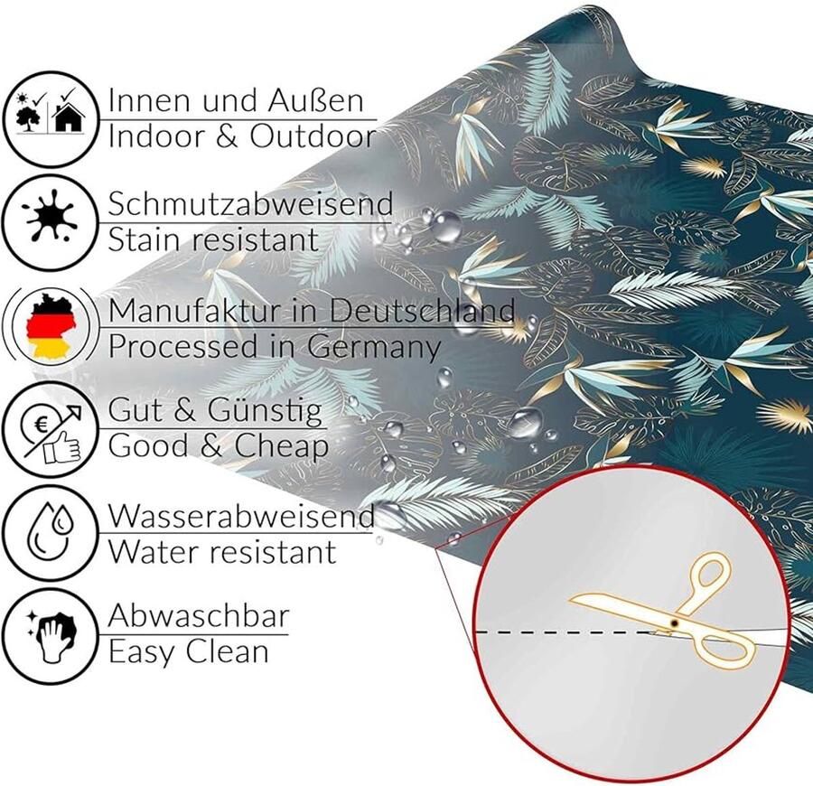 Afwasbaar tafelkleed Onderhoudsvriendelijk Geschikt voor binnen en buiten 1 stuk Textielvlies met pvc-coating