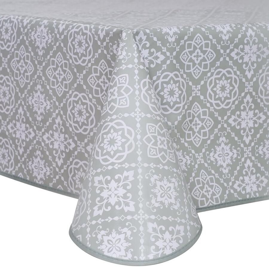 Afwasbaar tafelkleed saliegroen 140 x 240 cm