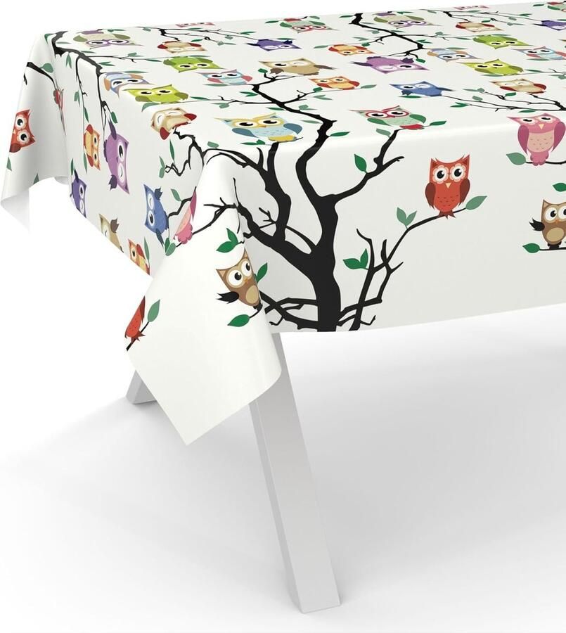 Afwasbaar tafelkleed uilmotief veelzijdig en onderhoudsvriendelijk 1 stuk