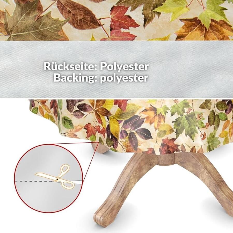 Afwasbaar tafelkleed van zeildoek rond 140 cm geel kunststof