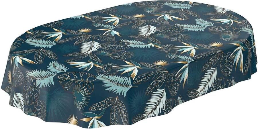 Afwasbaar tafelkleed Voor binnen en buiten Ovaal Goud blauw 220 x 140 cm