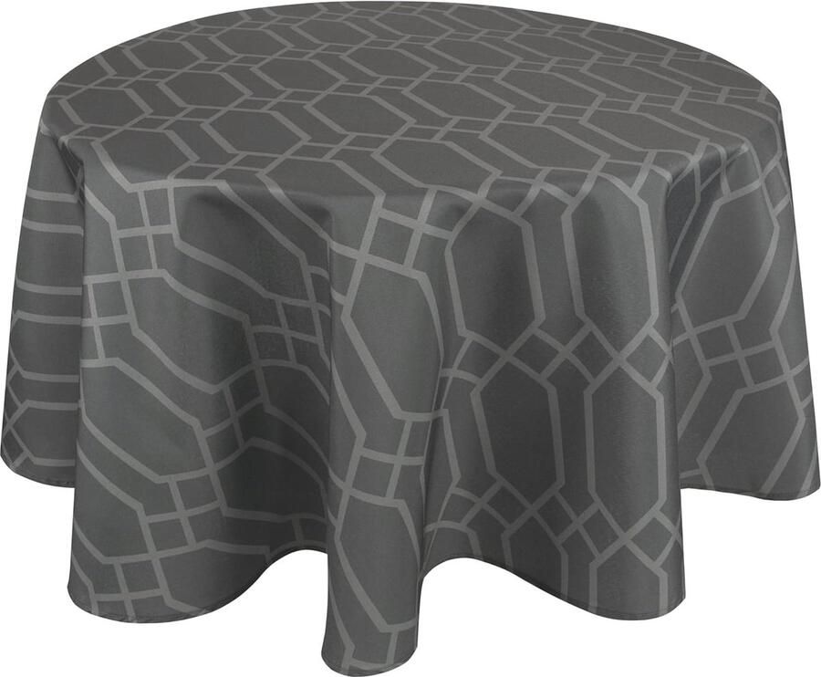 Afwasbaar tafelkleed water- en vuilafstotend 1 stuk grijs rond 140 cm