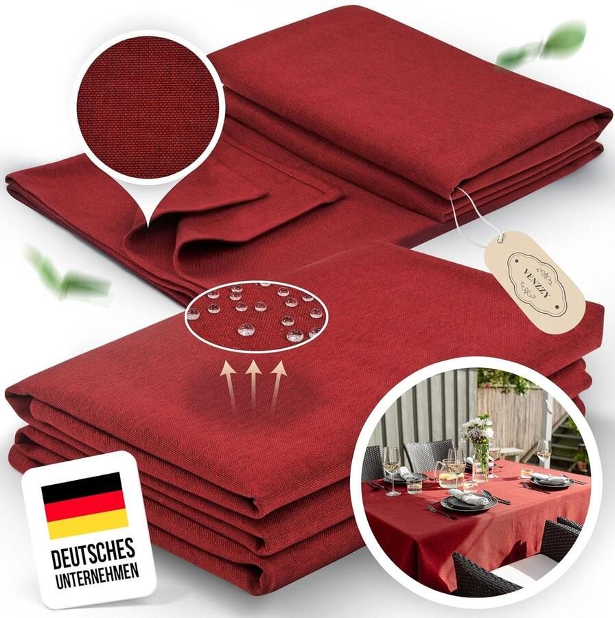 Afwasbaar Tafelkleed Waterafstotend Rood 140 x 260 cm