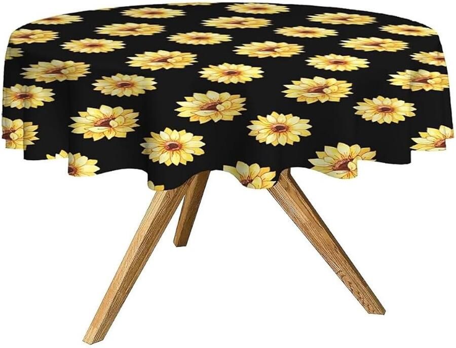 Afwasbaar Tafelkleed Zonnebloemmotief 152 cm Polyester