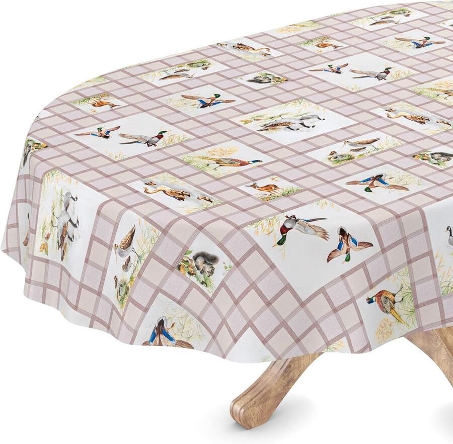 Afwasbaar Tafelzeil Ovaal Tuinlaken 140 x 220 cm