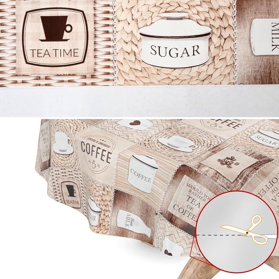 Afwasbaar tafelzeil rond onderhoudsvriendelijk 1 stuk rood kunststof 120 cm