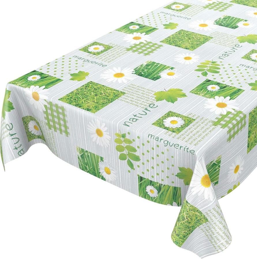 Afwasbaar tuintafelkleed voor binnen en buiten 1 stuk groen 100 x 140 cm