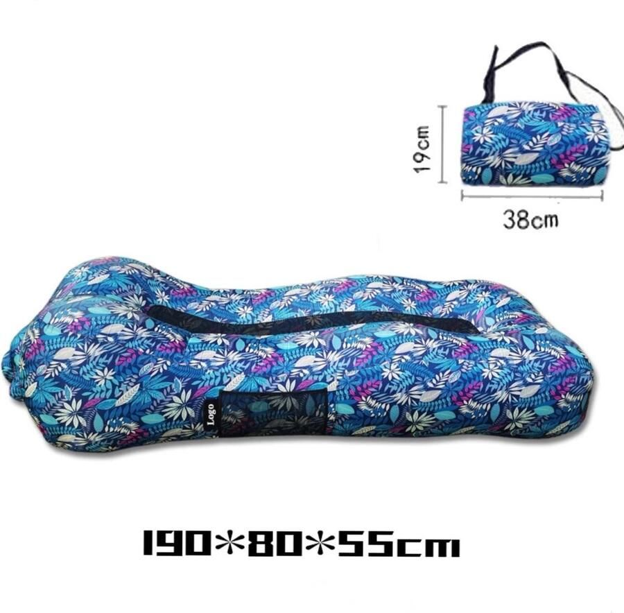 Air bed lounger-luchtbed- waterproof-strandbad-geen pomp nodig- zomerse prints-in schoudertas verpakking