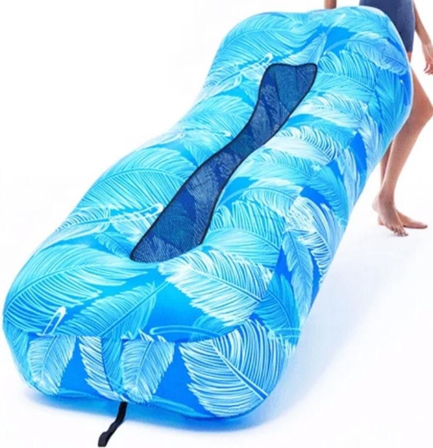 Air bed lounger-luchtbed-waterproof-strandbed-geen pomp nodig- in handige schoudertas verpakking