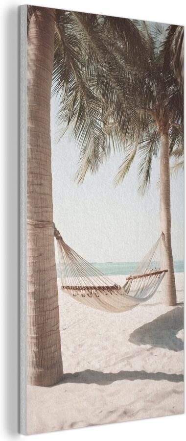 Akoestisch wandpaneel 40x80 cm Vilt schilderij Hangmat Palmbomen Strand Zee Akoestische panelen Geluidsdempende wanddecoratie Geluidsisolatie woonkamer Muurdecoratie geluidspanelen