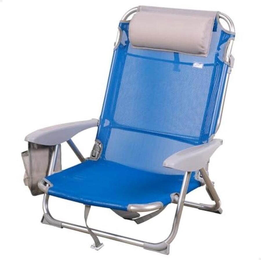 Aktive Strandstoel klapstoel strandstoel met kussen 4 posities 51 x 45 x 76 cm zithoogte 17 cm draaggreep zijtas