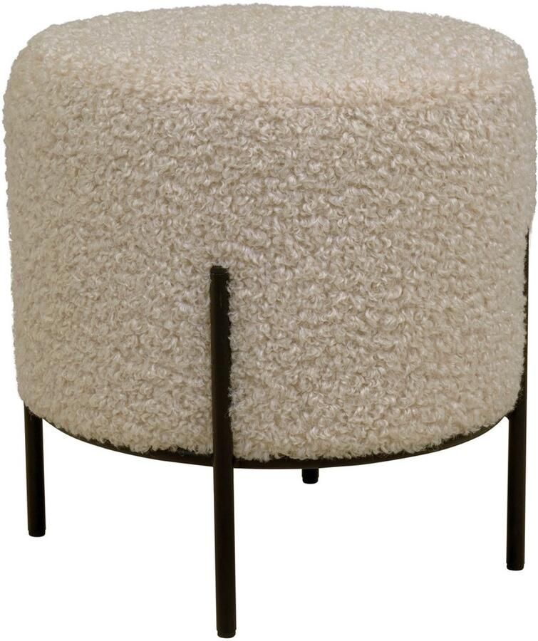 Alford Pouf veelzijdige Ottoman voetsteun gezellig accent kunstmatige lambskinehil 35 5 cm x 35 5 cm x 37 cm