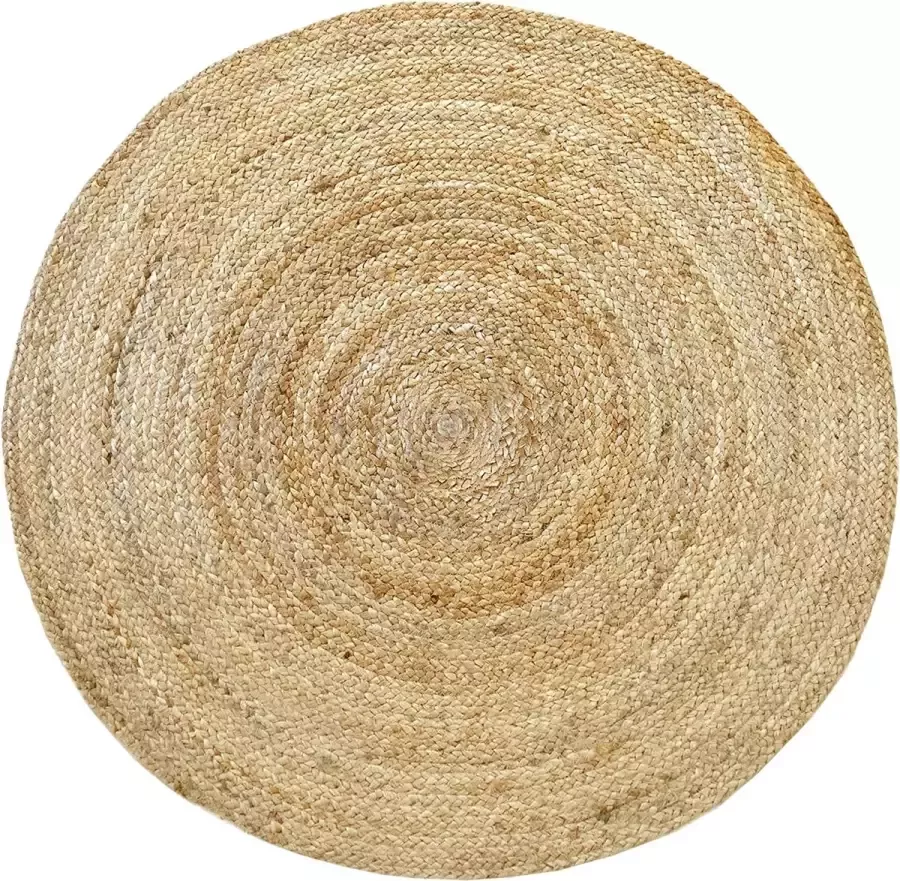 Alhambra Natuurlijk Vloerkleed Rond Vloerkleed Van Jute 100% Natuurlijk Tapijt van Jute Handgeweven Vloerkleed Woonkamer Slaapkamer Eetkamer Gang Ingang (100x100cm)