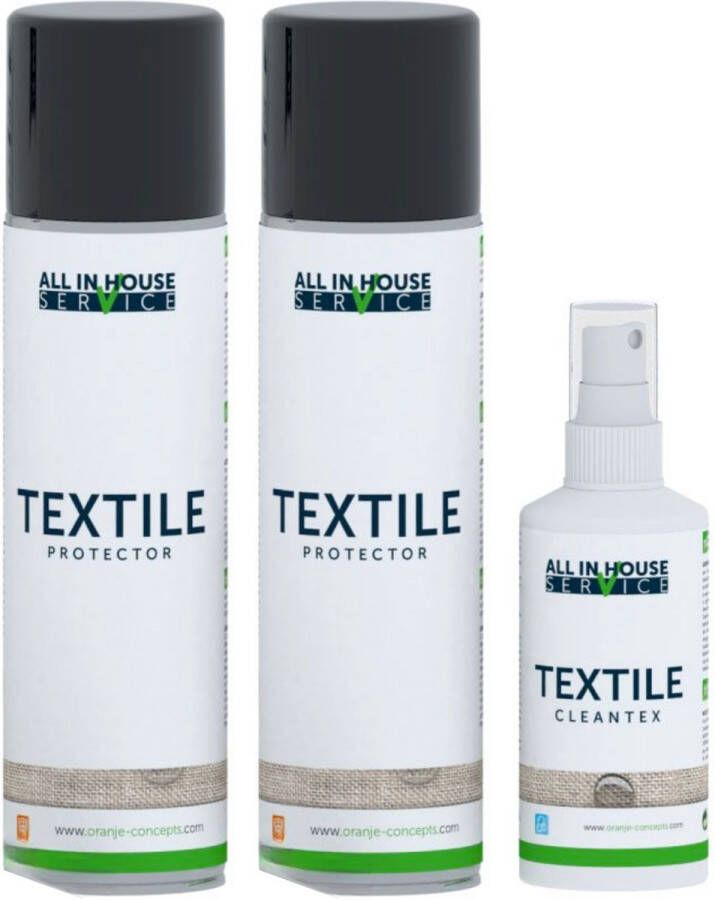 All-In House Textile Protector 2 x 250ml + Textile Cleantex Vlekkenspray 100ml - Foto 1