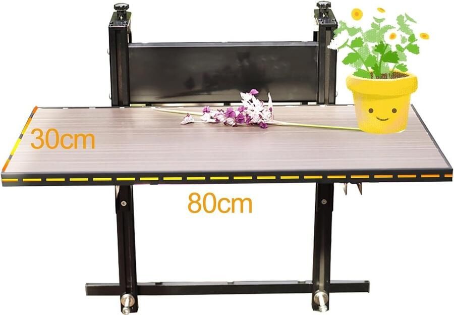 Alle aluminium balkontafel bar voor reling outdoor opvouwbare bijzettafel multifunctionele rail opknoping tafel verstelbare wandgemonteerde bijzettafels voor terras dak en veranda Rai