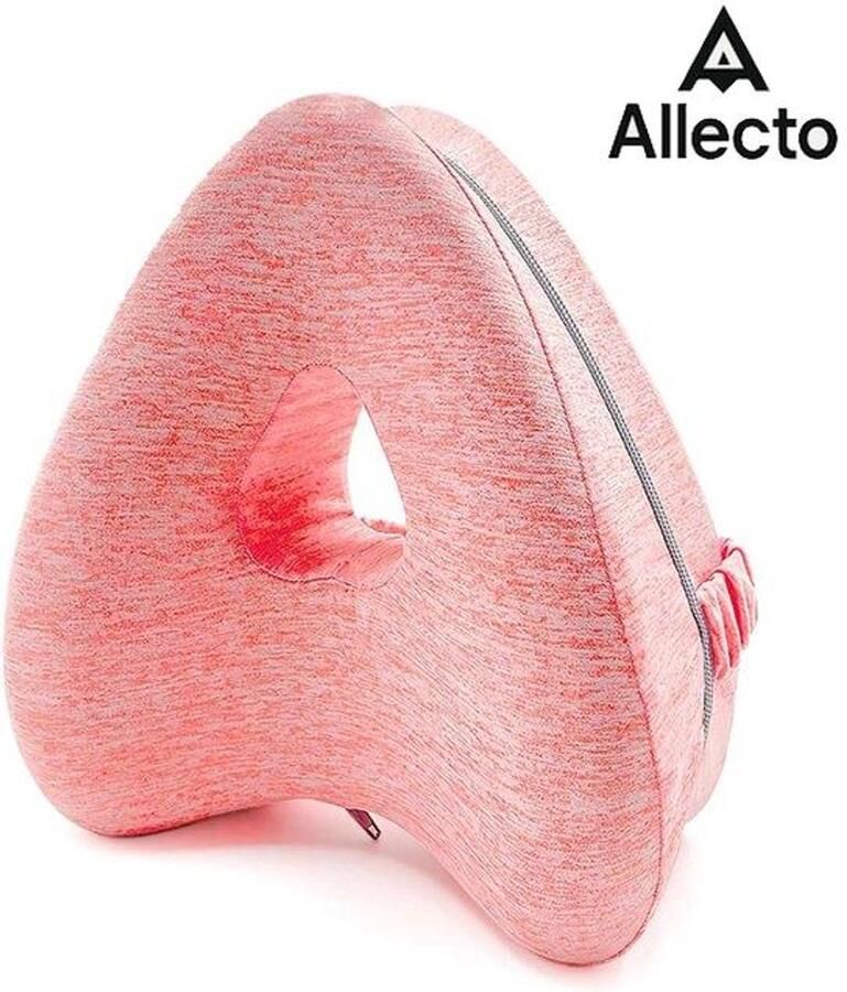 Allecto Kniekussen voor in Bed Kniekussen Glad Ruggengraatuitlijningskussen Kniekussen Voor Verlichting Van Heuppijn Kniesteunkussen Heupkussen Voor Zijslapen Kniekussen Om Aan De Zijkant Te Slapen (Rood)