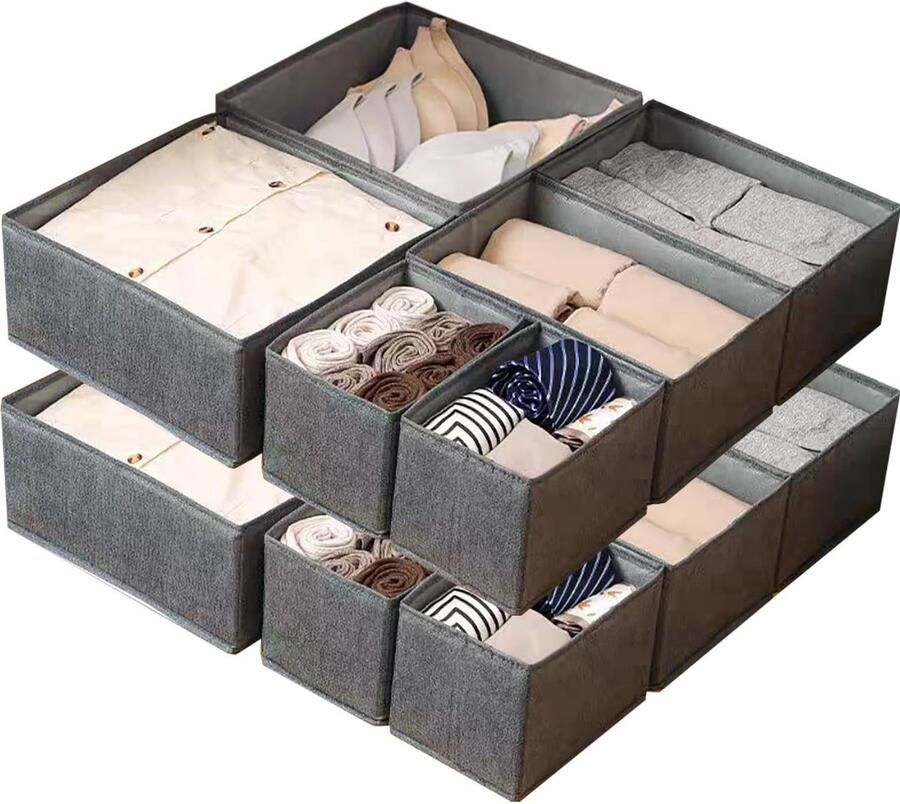 Opvouwbare kledingkastopbergorganizer 12-delige ladeverdelers voor slaapkamer stoffen ondergoedorganizer shirt sokken ondergoed organiser - Foto 2