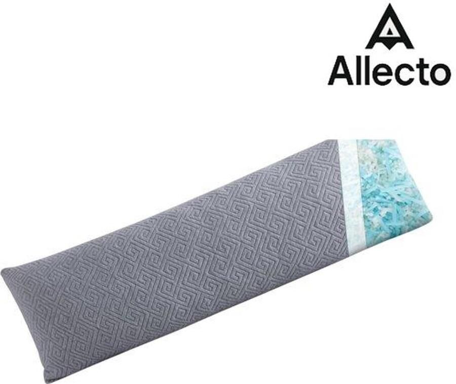 Allecto Langwerpig Kussen Zwangerschapskussen Traagschuim Lang kussen Voor Tweepersoonsbed Zijslapers Lang Hoofdkussen Voor Zijslapers 39 x 137 cm Lichaamskussen Van Versnipperd Traagschuim Grijs