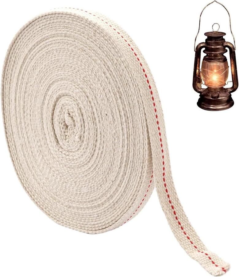 Allecto Plus 10 meter lont voor olielampen 13 mm lamlont voor olielampen lont voor kerosine lampen oliebrander navulling